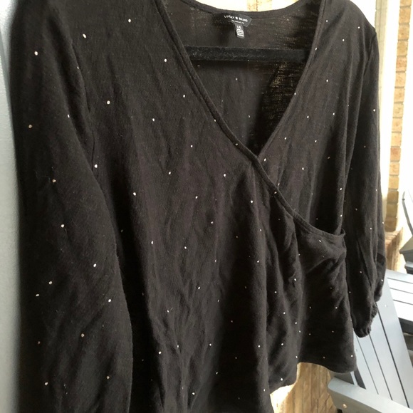 Lucky Brand Faux Wrap Sweater with polka dots - Picture 4 of 7
